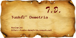 Tuskó Demetria névjegykártya